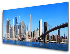 Üvegkép Bridge City Architecture 120x60cm 4 fogas