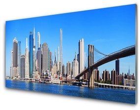 Üvegkép Bridge City Architecture 120x60cm