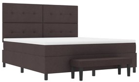 vidaXL Boxspring ágy matraccal és paddal, sötétbarna, 180x200 cm szövet