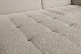 Bézs buklé kinyitható-tárolóhelyes sarokkanapé (bal oldali-heverő résszel) Gomsi – ELTAP