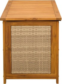 vidaXL Kerti Tároló Doboz 185 L Tömör Akácfa 113 x 50 x 56 cm Bézs