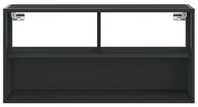 fekete szerelt fa és fém TV-szekrény 80x31x39,5 cm