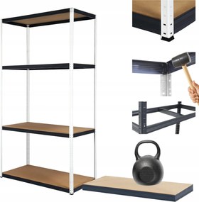 Helios fém tároló állvány garázs állvány 180x75x40cm 4Px175kg