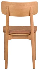 Konyakbarna-natúr színű bőr utánzat étkezőszék szett 2 db-os Wolcott – Rowico