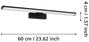 Fekete LED fali lámpa PANDELLA 1 – EGLO