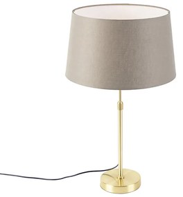 Asztali lámpa arany/réz színben, lenvászon árnyékolóval, taupe színben, 35 cm - Parte