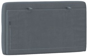 sötétszürke bársony fejtámla párna 90 cm