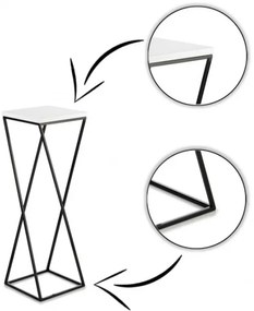 LOFT virágtartó állvány 70x24 cm fekete/fehér