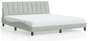 világosszürke bársony ágykeret matrac nélkül Hanko 180 x 200 cm