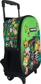 Minecraft Characters gurulós ovis 3D hátizsák, táska 32 cm