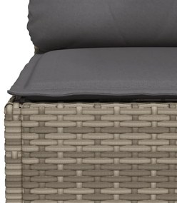 szürke polyrattan kerti sarokkanapé párnával