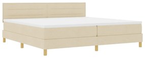 Box Spring Ágy Matraccal Krém 200x200 cm Szövet