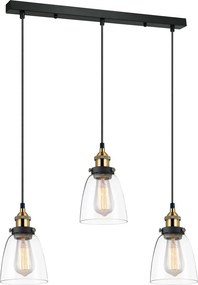 Italux modern vintage függeszték francis fekete átlátszó arany itxmdm-2563/3 gd+cl