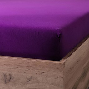 EMI lila 100% pamutjersey gumis lepedő: Kiságy 60 x 120 cm