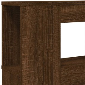 barna tölgyszínű szerelt fa LED-es fejtámla 220x18,5x103,5 cm