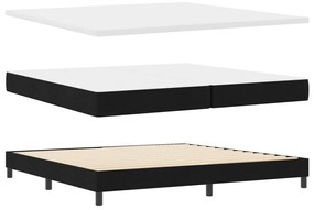 Box Spring Ágy Matraccal &amp; LED fekete 200x200 cm szövet