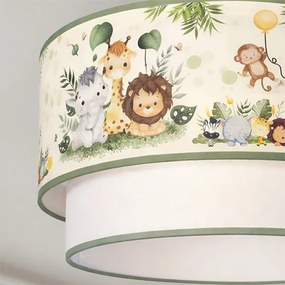 Brilagi-LED Gyerek csillár kábelen BOBO 1xE27/60W/230V Ø40 cm krém/zöld/dzsungel