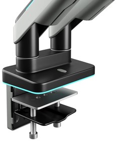 Képernyőállvány két 49 hüvelykes monitorhoz, szürke-fekete RGB X-Arm Dual