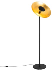 Ipari állólámpa fekete aranyszínű belsejével 60 cm - Magnax