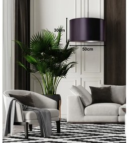 Duolla - Csillár zsinóron CANNES 1xE27/15W/230V á. 50 cm fekete/szürke