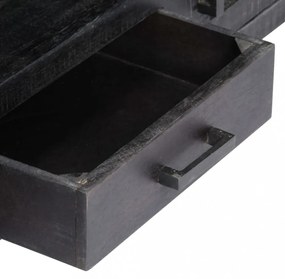 vidaXL fekete tömör mangófa TV-szekrény 118 x 30 x 40 cm