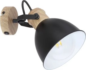 Globo 54018-1S Spotlámpa fém, fekete barna fa mintázatú dekorral. SZxM:150x185, AL:185, fényforrás nélkül 1xE27 40W 230V