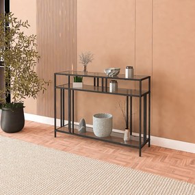 Konzolasztal Venedik - 100 Black, Fume Glass