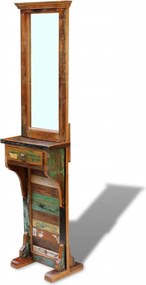 vidaXL tömör újrahasznosított fa előszoba tükör 47x23x180 cm