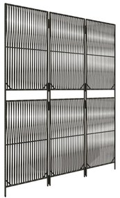 szürke 3-paneles polyrattan térelválasztó