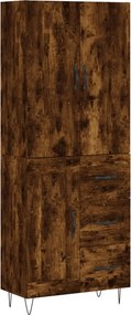 vidaXL füstös tölgy színű szerelt fa magasszekrény 69,5 x 34 x 180 cm