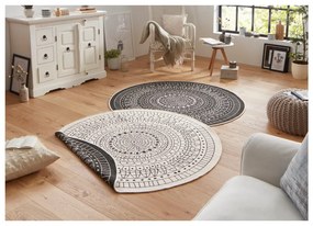 Porto fekete-krémszínű kültéri szőnyeg, ø 200 cm - NORTHRUGS