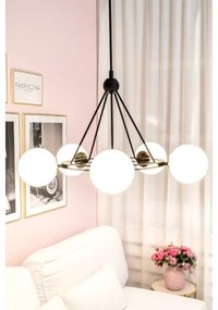 Argon 6150 - Csillár rúdon AMALFI 3xE27/15W/230V fekete/fehér