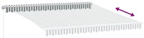antracitszürke-fehér kézzel kihúzható napellenző 400 x 350 cm