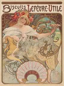 Reprodukció Biscuits Lefèvre-Utile Biscuit Advert, Alfons Mucha