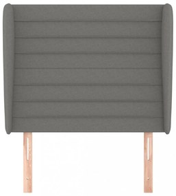 sötétszürke szövet fejtámla szárnyakkal 83 x 23 x 118/128 cm