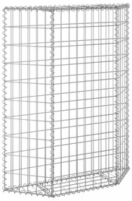 trapéz alakú horganyzott acél gabion magaságyás 80x20x100 cm