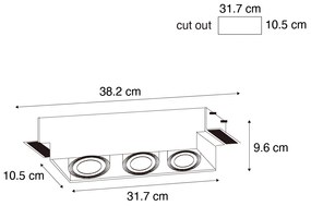 Beépített reflektor fehér GU10 AR70 keret nélküli 3-lámpás - Oneon