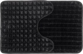 Fürdőszobaszőnyeg szett kicsi 45x45 nagy 45x70 Panama fekete 06266