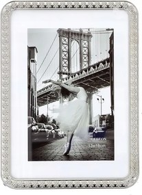 Stílusos fém képkeret 13x18 cm ezüst színben Ajándék