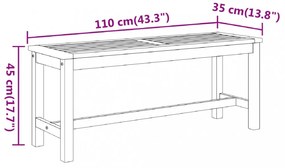 tömör akácfa kerti pad 110 x 35 x 45 cm