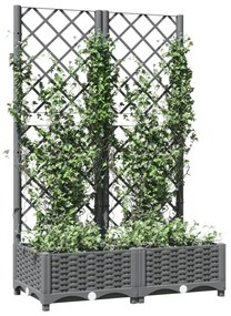 világosszürke PP rácsos kerti ültetőláda 80 x 40 x 121,5 cm