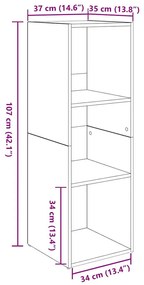 TV szekrény garnitúra 2 pcs Musta tammi 107 x 35 x 37 cm