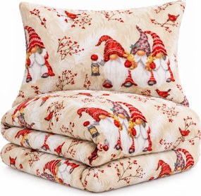 Mikroplüss ágyneműhuzat Gnome barna 200x140cm+90x70cm TiaHome