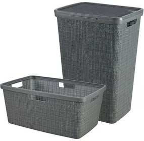 Curver szennyeskosár Jute 58 l, sötét szürke