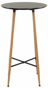 Bárasztal, fekete/tölgy, átmérő 60 cm, IMAM