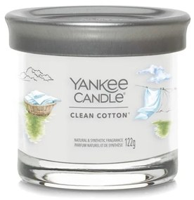 Clean Cotton, Yankee Candle illatgyertya, kicsi üveg, 122 g (pamut, zöld levelek)