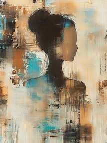 Vászonkép Canvas Absztrakt Figura Sziluett Nő Profil 75x100