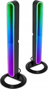 SZETT 2x LED RGBIC dimmelhető asztali lámpa LED/5W/5V fekete + távirányító
