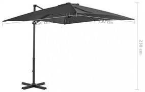 antracit konzolos kerti napernyő alumíniumrúddal 250 x 250 cm