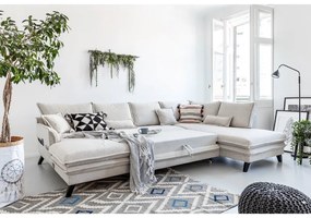 Charming Charlie világosbézs kinyitható U alakú kanapé, jobb oldali - Miuform